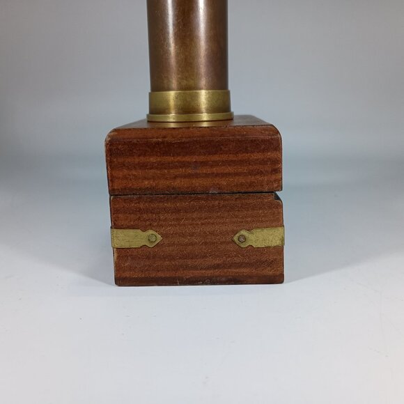 Antique Brass & Glass Mini Telescope w/Wooden Box, Hand Made - Picture 9 of 10